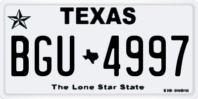 TX license plate BGU4997