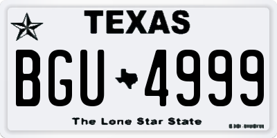 TX license plate BGU4999