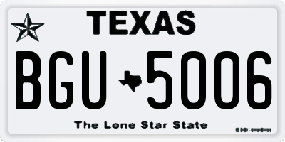 TX license plate BGU5006