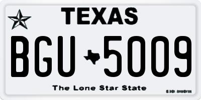TX license plate BGU5009