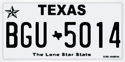TX license plate BGU5014