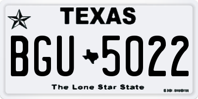 TX license plate BGU5022