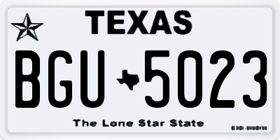 TX license plate BGU5023