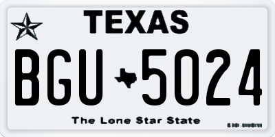 TX license plate BGU5024