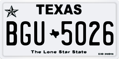 TX license plate BGU5026