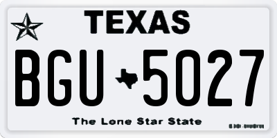 TX license plate BGU5027