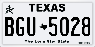 TX license plate BGU5028