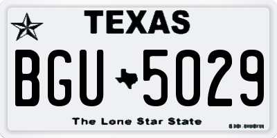 TX license plate BGU5029