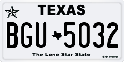 TX license plate BGU5032