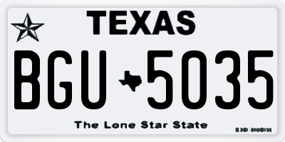 TX license plate BGU5035