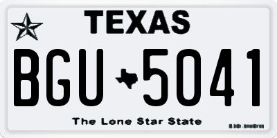 TX license plate BGU5041