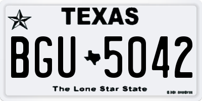 TX license plate BGU5042