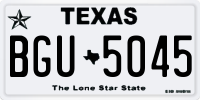 TX license plate BGU5045