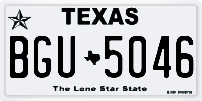 TX license plate BGU5046