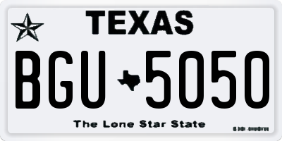 TX license plate BGU5050