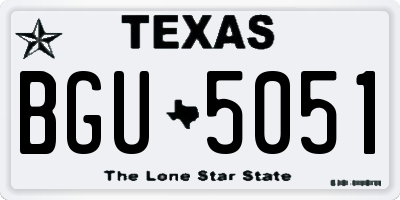 TX license plate BGU5051