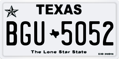 TX license plate BGU5052