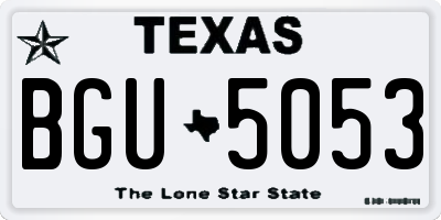 TX license plate BGU5053