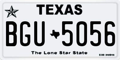 TX license plate BGU5056