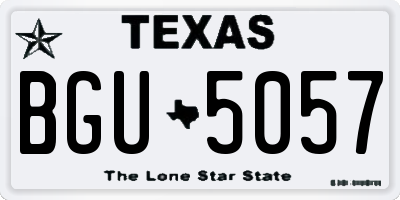 TX license plate BGU5057