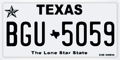 TX license plate BGU5059