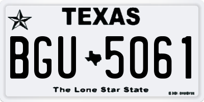 TX license plate BGU5061