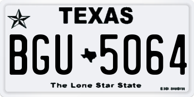 TX license plate BGU5064