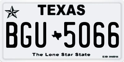 TX license plate BGU5066