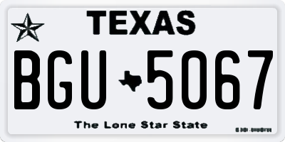 TX license plate BGU5067