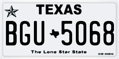 TX license plate BGU5068