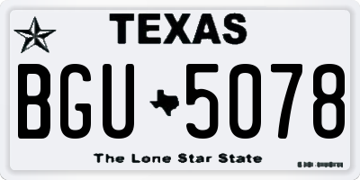 TX license plate BGU5078