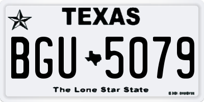 TX license plate BGU5079