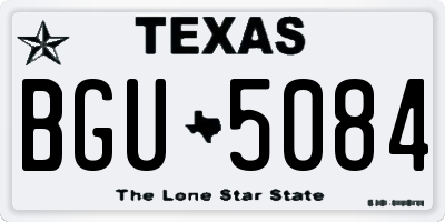 TX license plate BGU5084