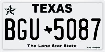 TX license plate BGU5087