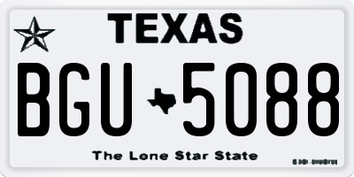 TX license plate BGU5088