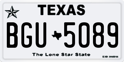 TX license plate BGU5089