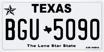 TX license plate BGU5090