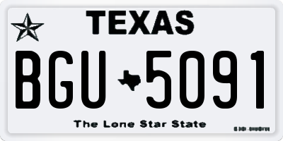 TX license plate BGU5091