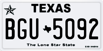 TX license plate BGU5092