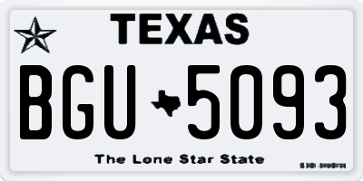 TX license plate BGU5093