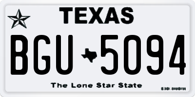 TX license plate BGU5094