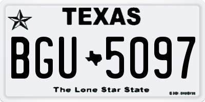 TX license plate BGU5097