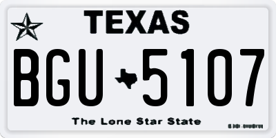 TX license plate BGU5107
