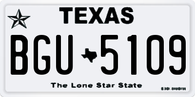 TX license plate BGU5109