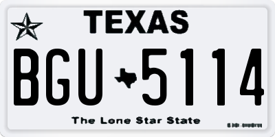 TX license plate BGU5114
