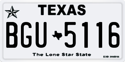 TX license plate BGU5116