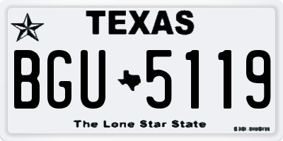 TX license plate BGU5119