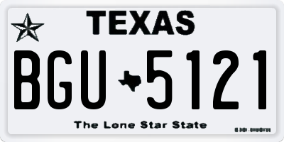 TX license plate BGU5121