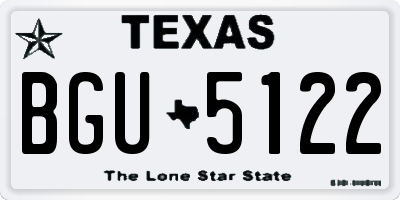 TX license plate BGU5122