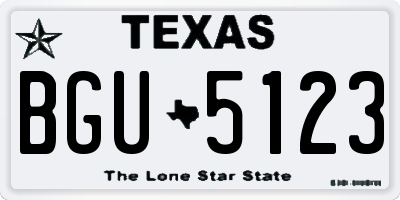 TX license plate BGU5123